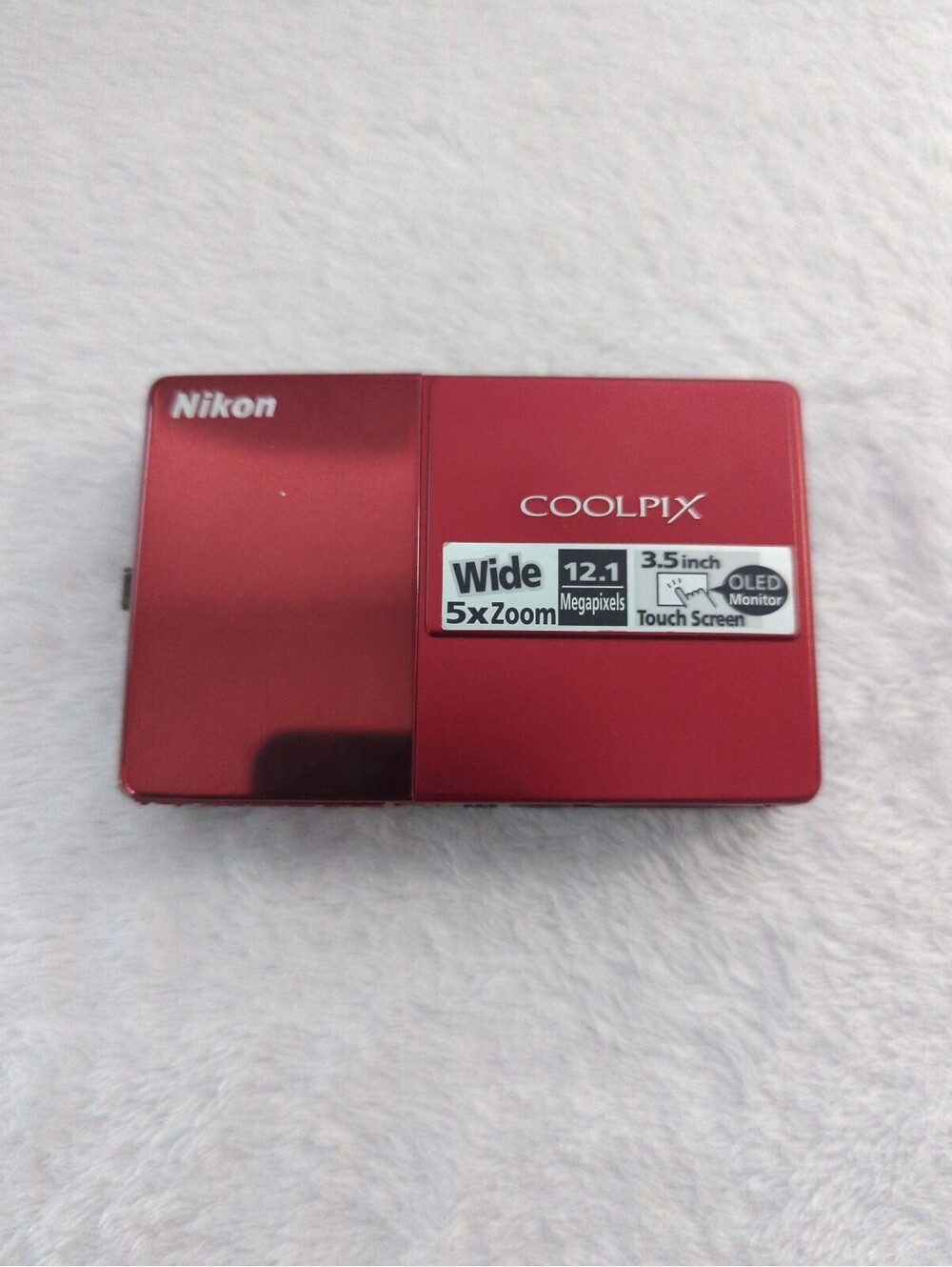 Nikon COOLPIX S70 Digital Camera - Red, 12.1 Megapixels, 5x Zoom, 3.5 inch OLED